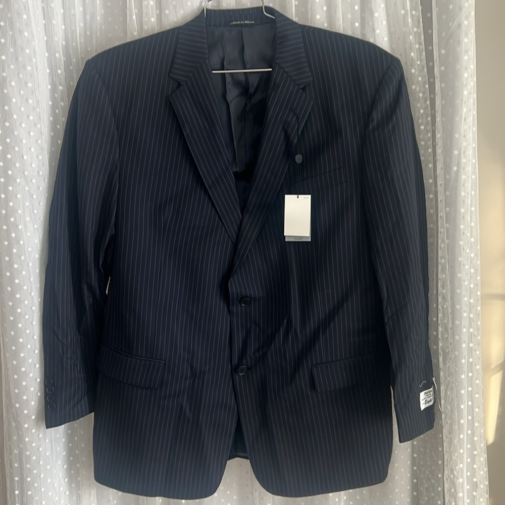 NWT Mens Suit Jacket and matching Suit Pants; Navy blue (perhaps black?)